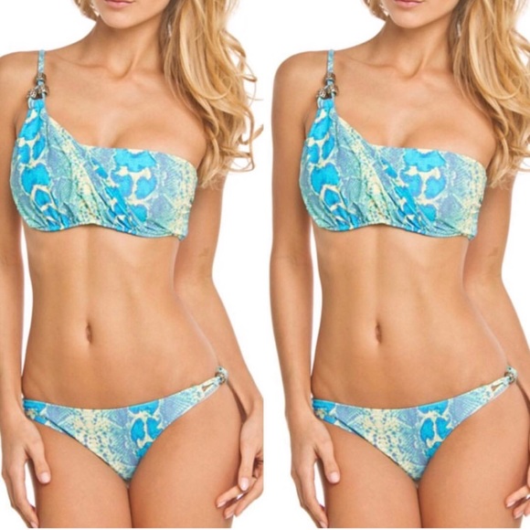 Other - **PRICE IS FIRM**Blue/yellow animal print bikini